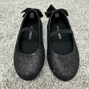 Toddler Girls Black Glitter Mary Jane Shoes Size 7